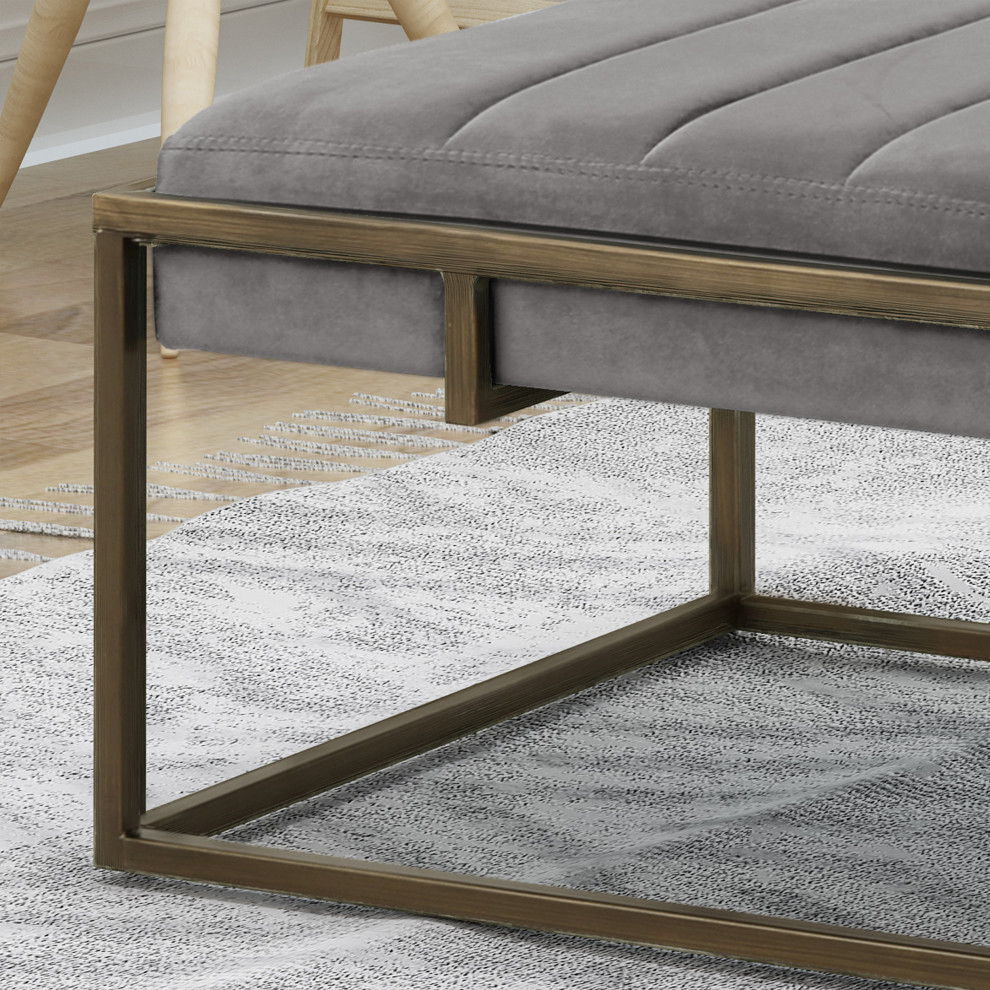 GDF Studio Vassy Modern Velvet Ottoman Bench   Transitional   Footstools And Ottomans   by GDFStudio  Houzz