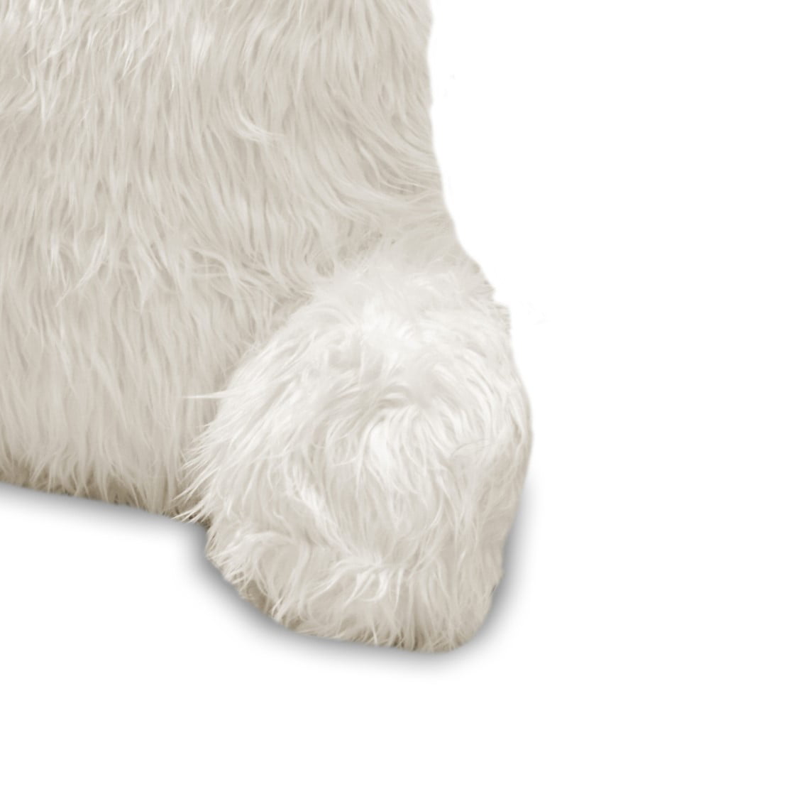 Urban Shop Ivory Mongolian Faux Fur Backrest Lounger Pillow, 21 in x 13 in