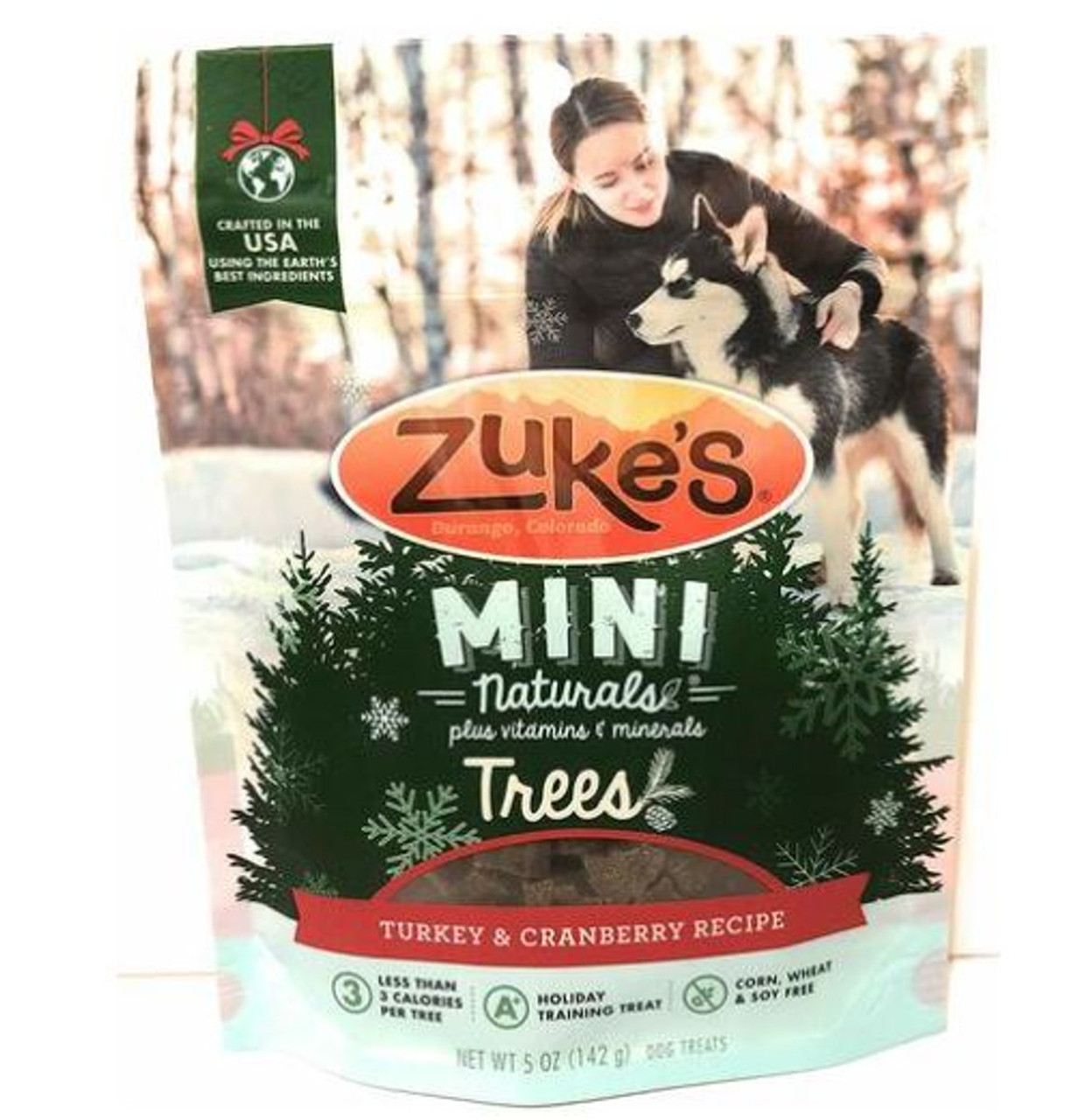 Zukes Mini Trees Naturals Turkey and Cranberry Dog Treats- 5oz