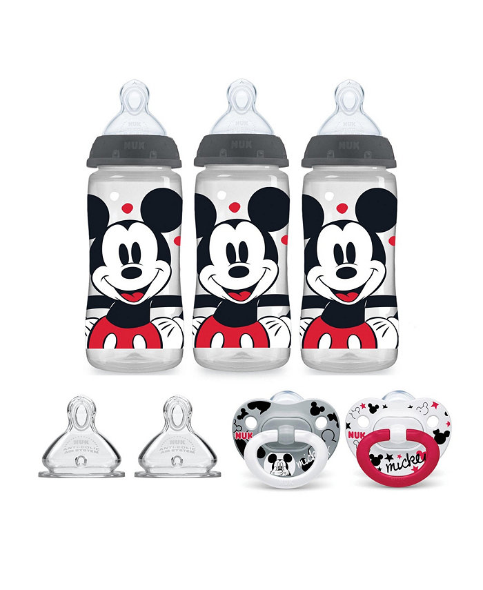 NUK 7 Piece Disney Smooth Flow Bottle and Pacifier Newborn Set， Mickey Mouse