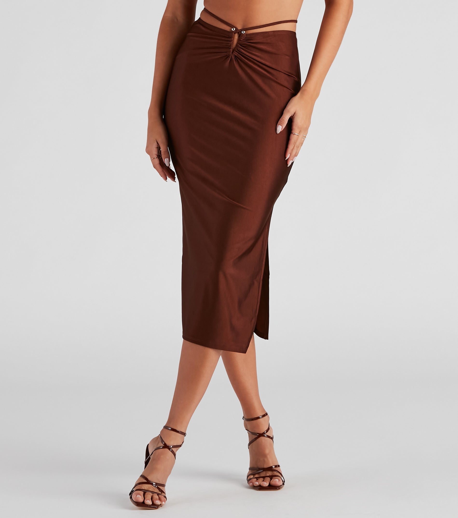 Major It-Girl Satin Midi Skirt