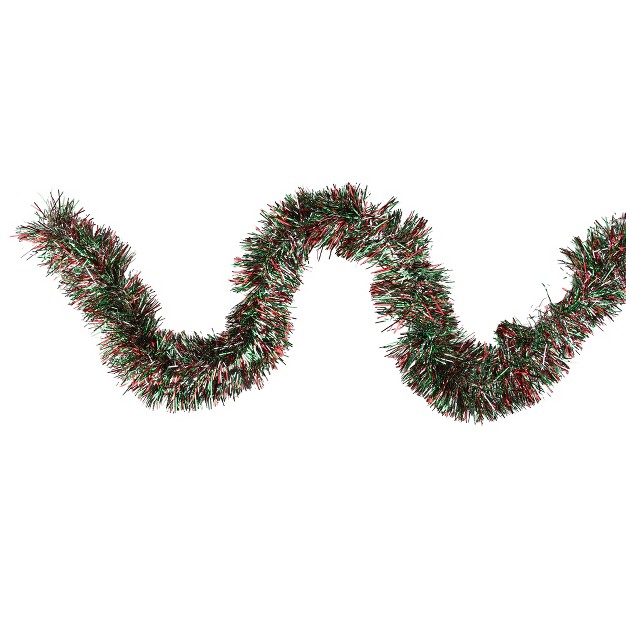 Unlit Shiny Red green Tinsel Christmas Garland