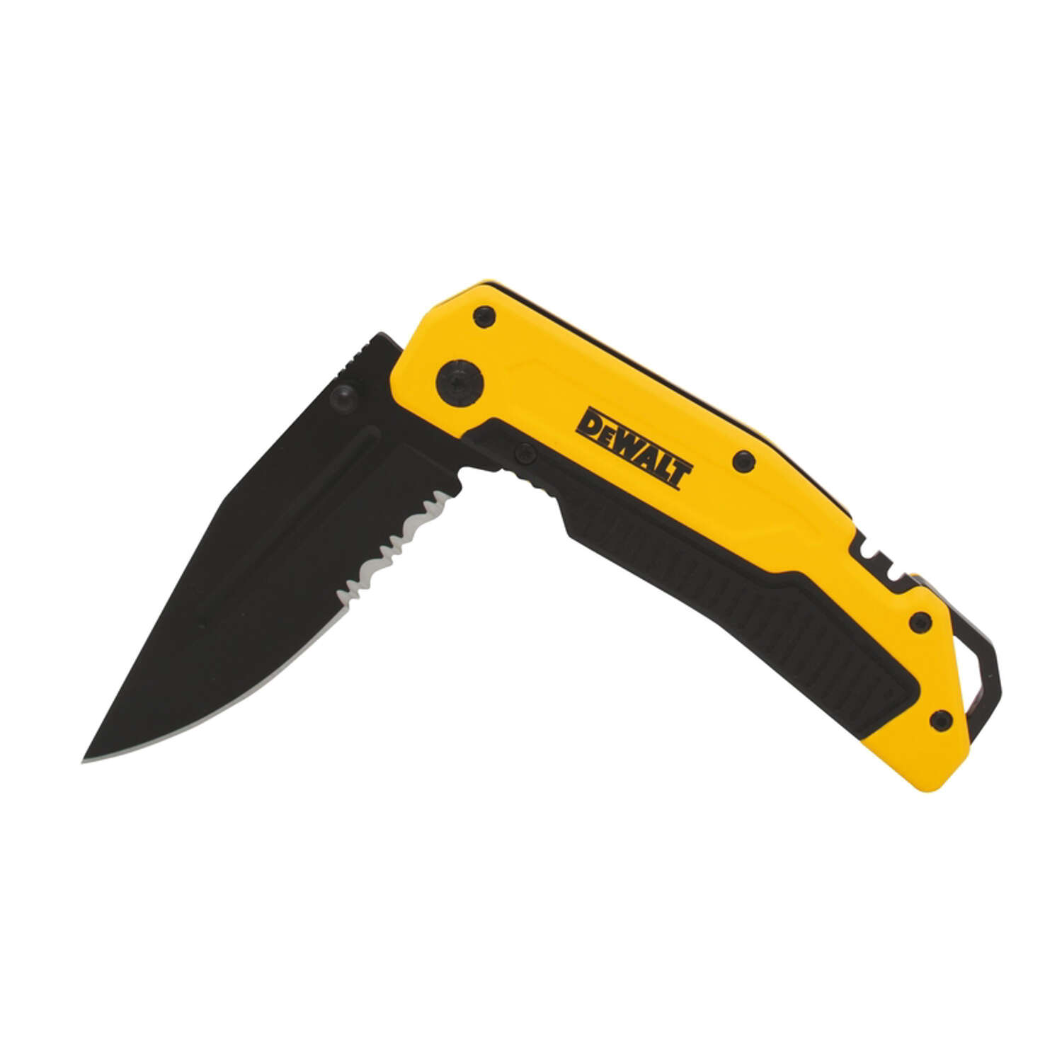 DW Black/Yellow 8CR13MOV Steel 8 in. Premium Pocket Knife