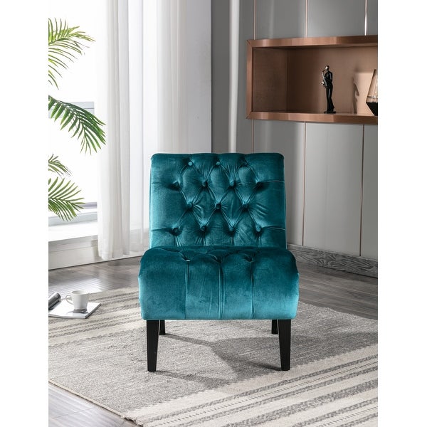 Accent Living Room Chair Leisure Chair Curved Armless Chair for Small Spaces