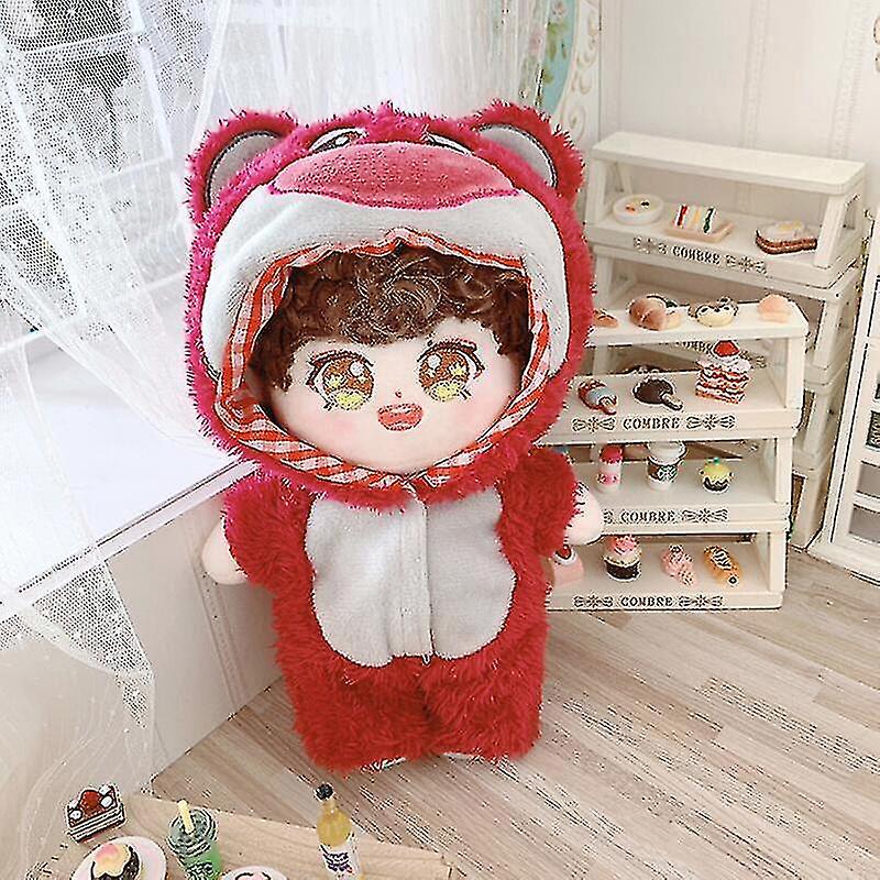 20cm Doll Clothes Strawberry Bear Doll Accessories Idol Cotton Doll Dress Up Toy