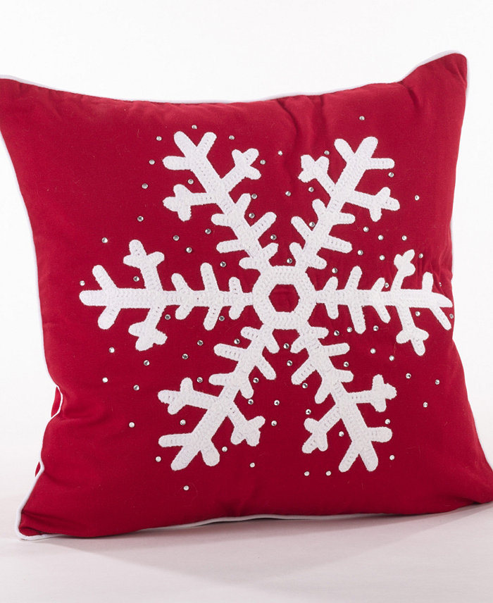 Saro Lifestyle Single Snowflake Decorative Pillow， 18