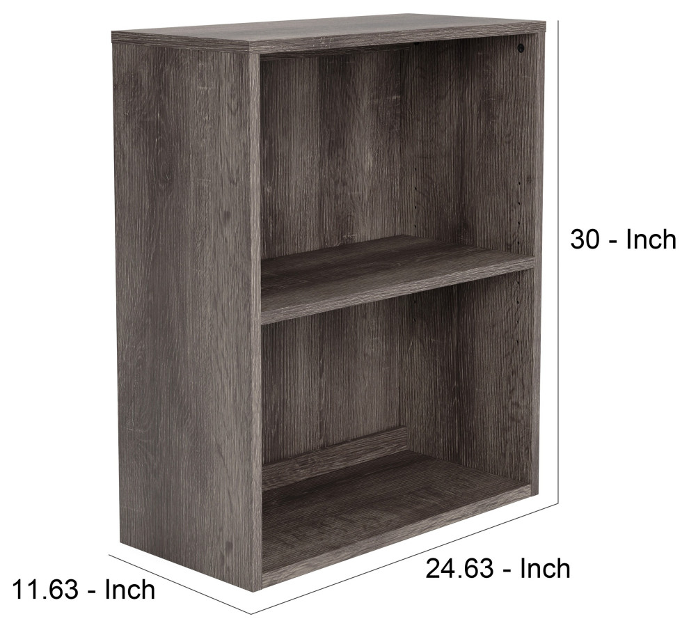 Benzara BM248082 Small Bookcase With 1 Adjustable Shelf  Taupe Brown   Transitional   Bookcases   by Uber Bazaar  Houzz