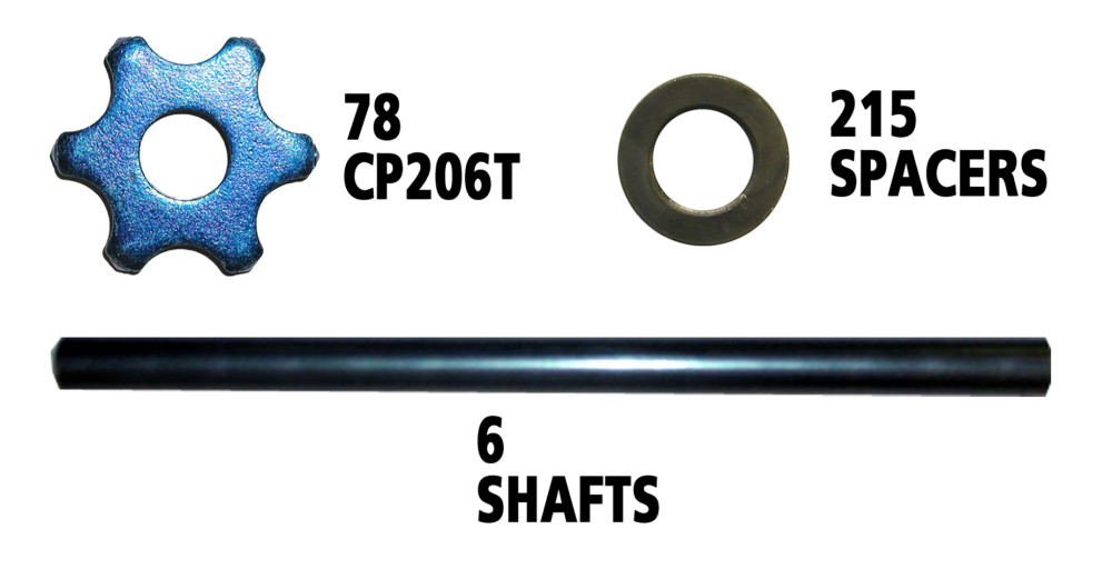 CPM-8 Start-UP Pack with Flails， Washers， and Shaft ;