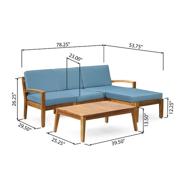 Grenada Outdoor Acacia Sectional Sofa Set by Christopher Knight Home