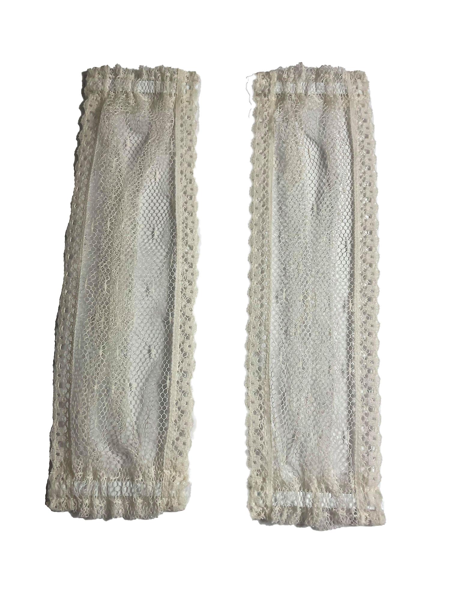 Dolls House Cream Double Panel Lace Door Curtains Window Accessory 1:12 Scale