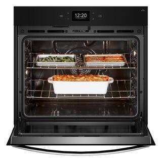 Whirlpool 27 in. Single Electric Wall Oven with True Convection Self-Cleaning in Fingerprint Resistant Stainless Steel WOES7027PZ