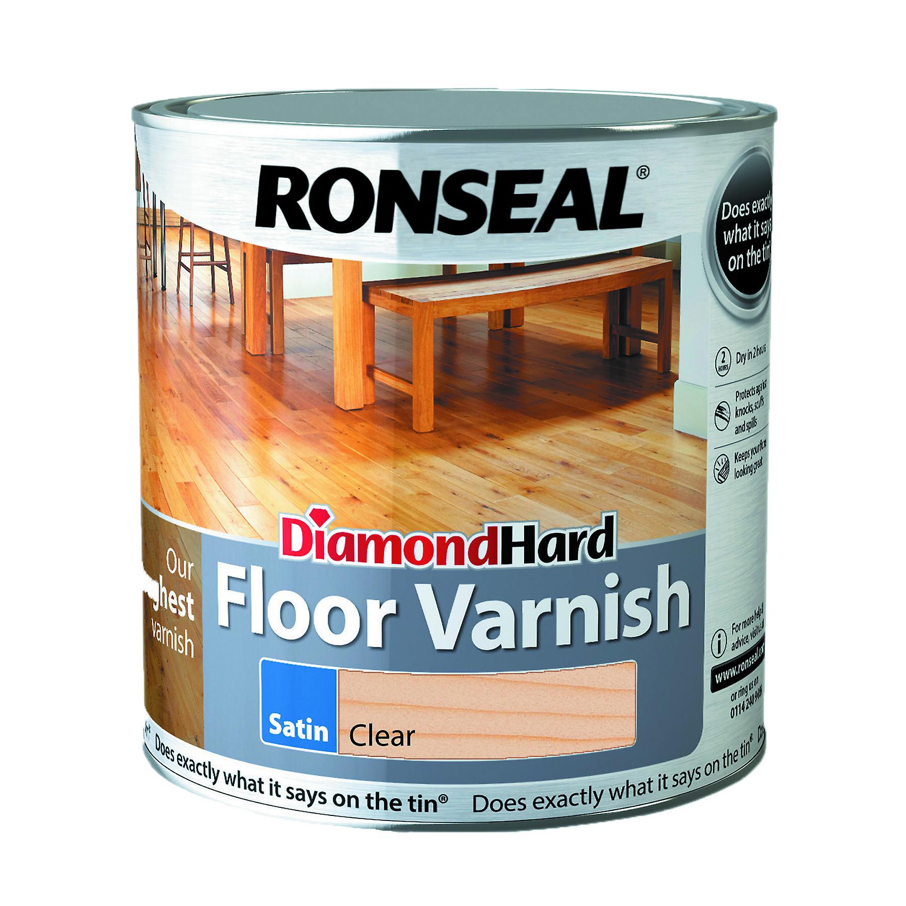 Ronseal Diamond Hard Floor Varnish Clear Satin 2.5L