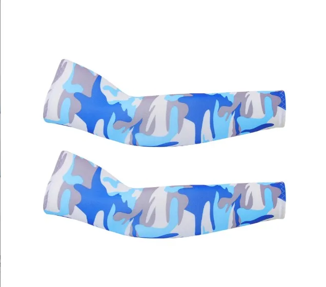 Wholesale Cheap Custom Logo Printed Men Camouflage Sun Protection Ice Silk Cooling Arm Sleeves In Cycling Wear Outdoor Sports