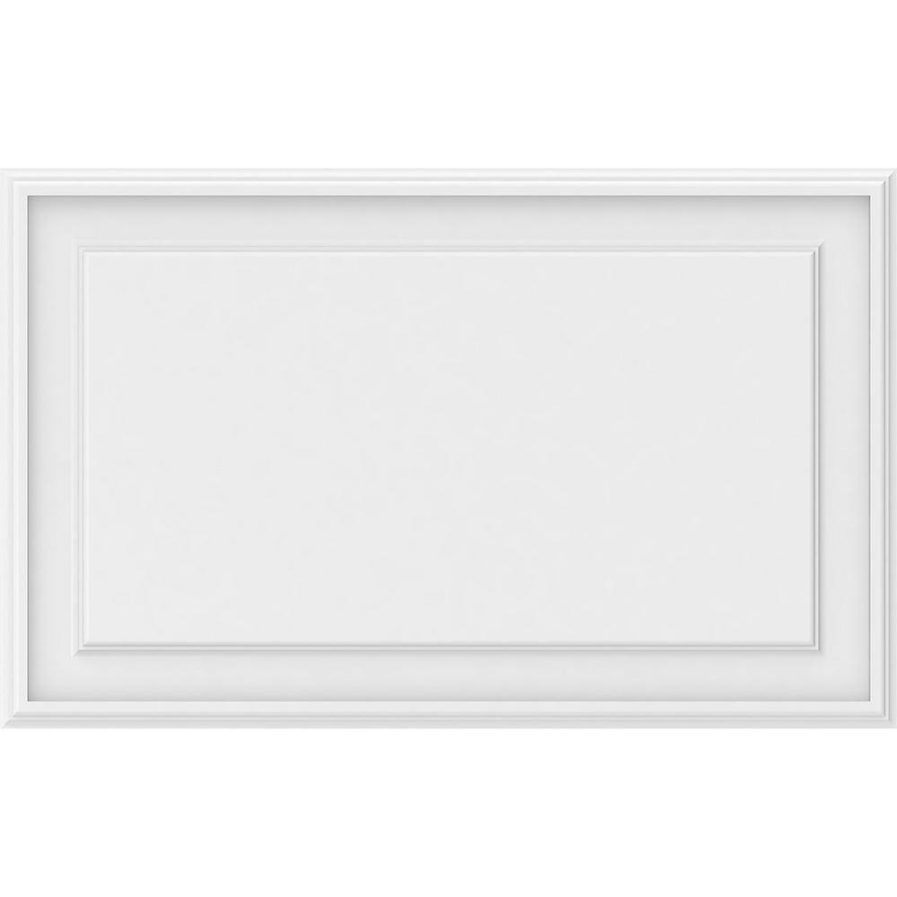 Ekena Millwork 58 in. x 2-23 ft. x 2 ft. Legacy Raised Panel White PVC Decorative Wall Panel WALP32X20X062LEG