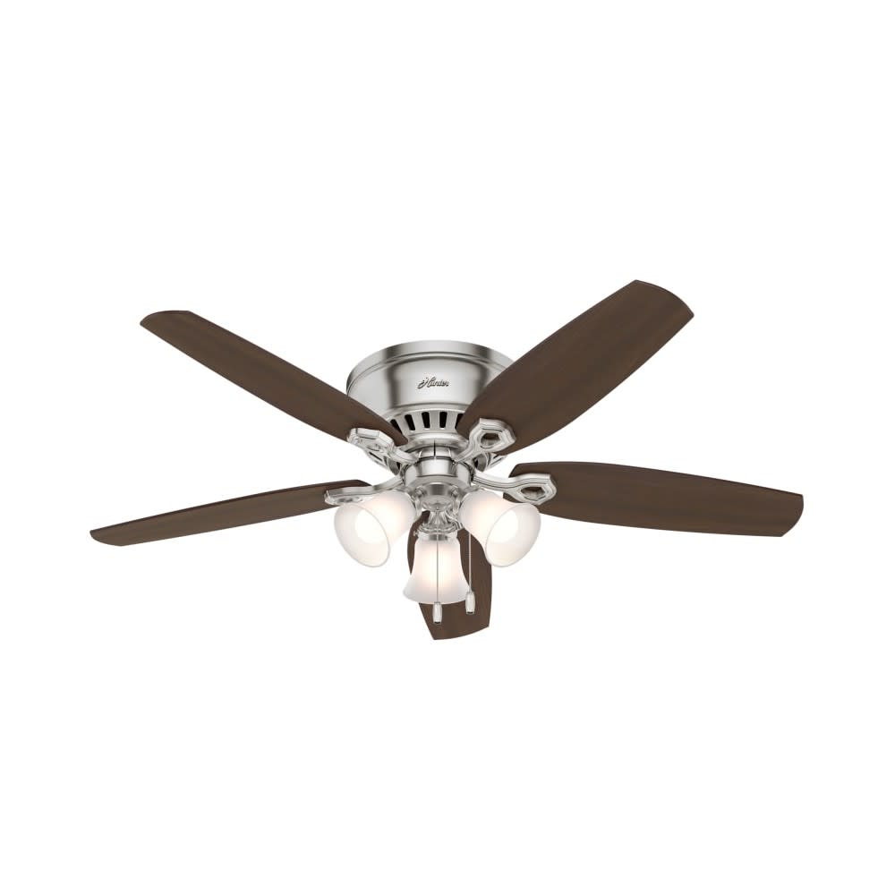 Hunter Builder Ceiling Fan 52 Brushed Nickel Brazilian Cherry ;