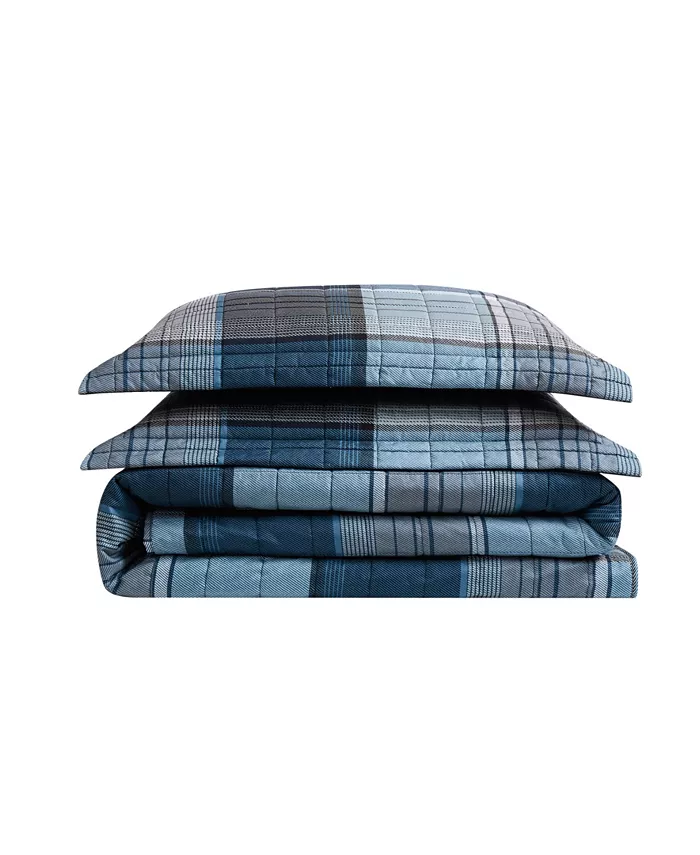 Truly Soft Trey Plaid Twin XL Quilt Set