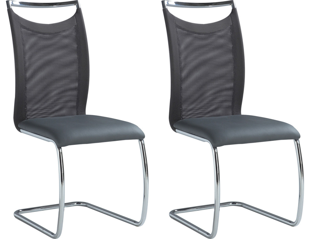 Meshed Back Cantilever Side Chair (Set of 2)   Contemporary   Dining Chairs   by HedgeApple  Houzz