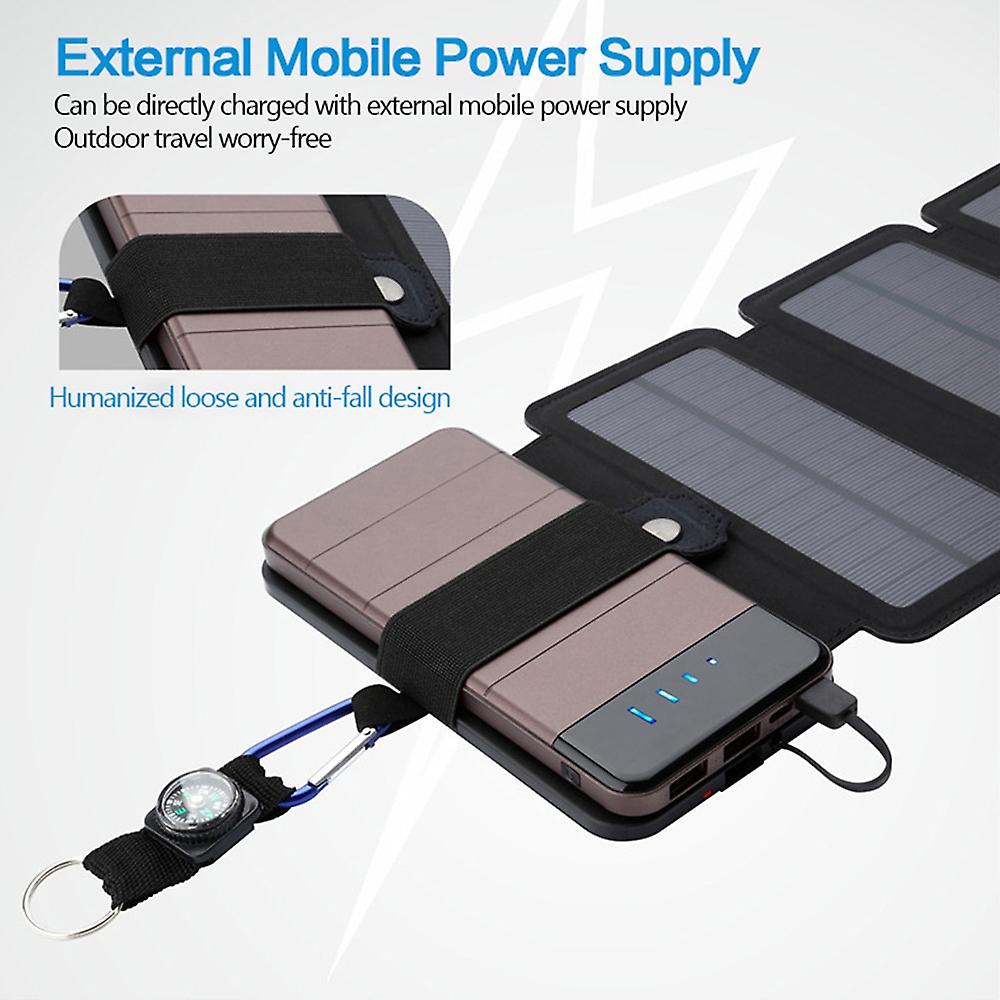 Folding 10w Solar Cells Charger Portable 5v 2.1a Usb Output Device Solar Panels Kit Outdoor Survive Tools For Smartphones Power