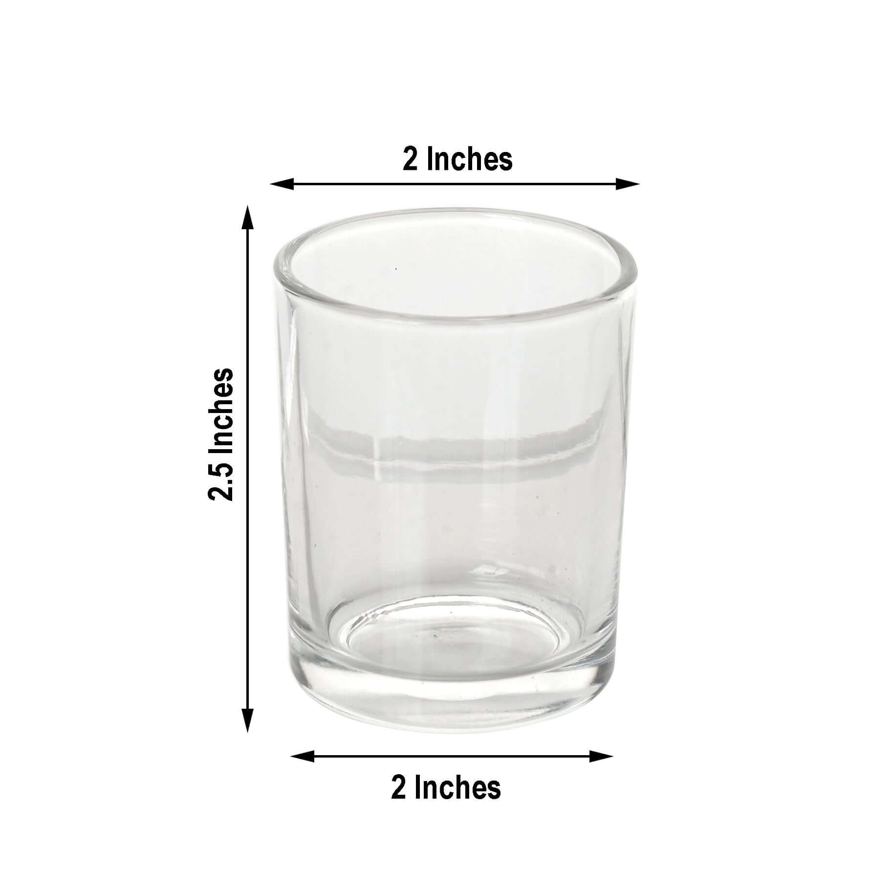 12 Pack Clear Glass Votive Candle Holder Set, Tealight Holders 2.5