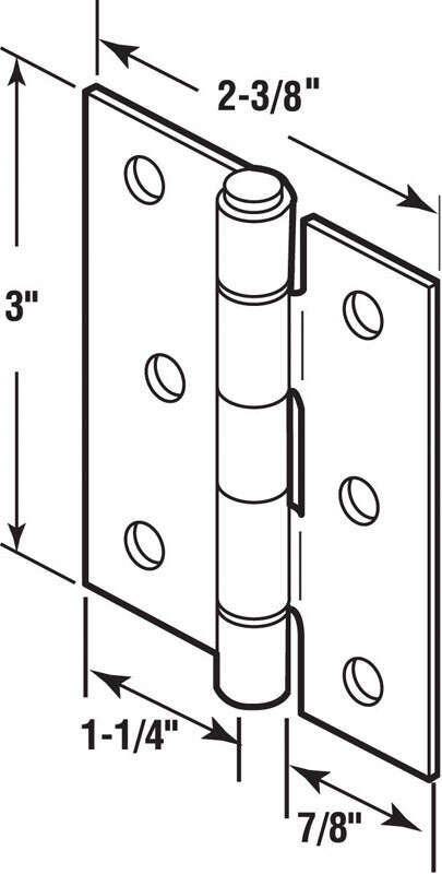 Prime-Line 3 in. L Black Replacement Screen Hinge 2 pk