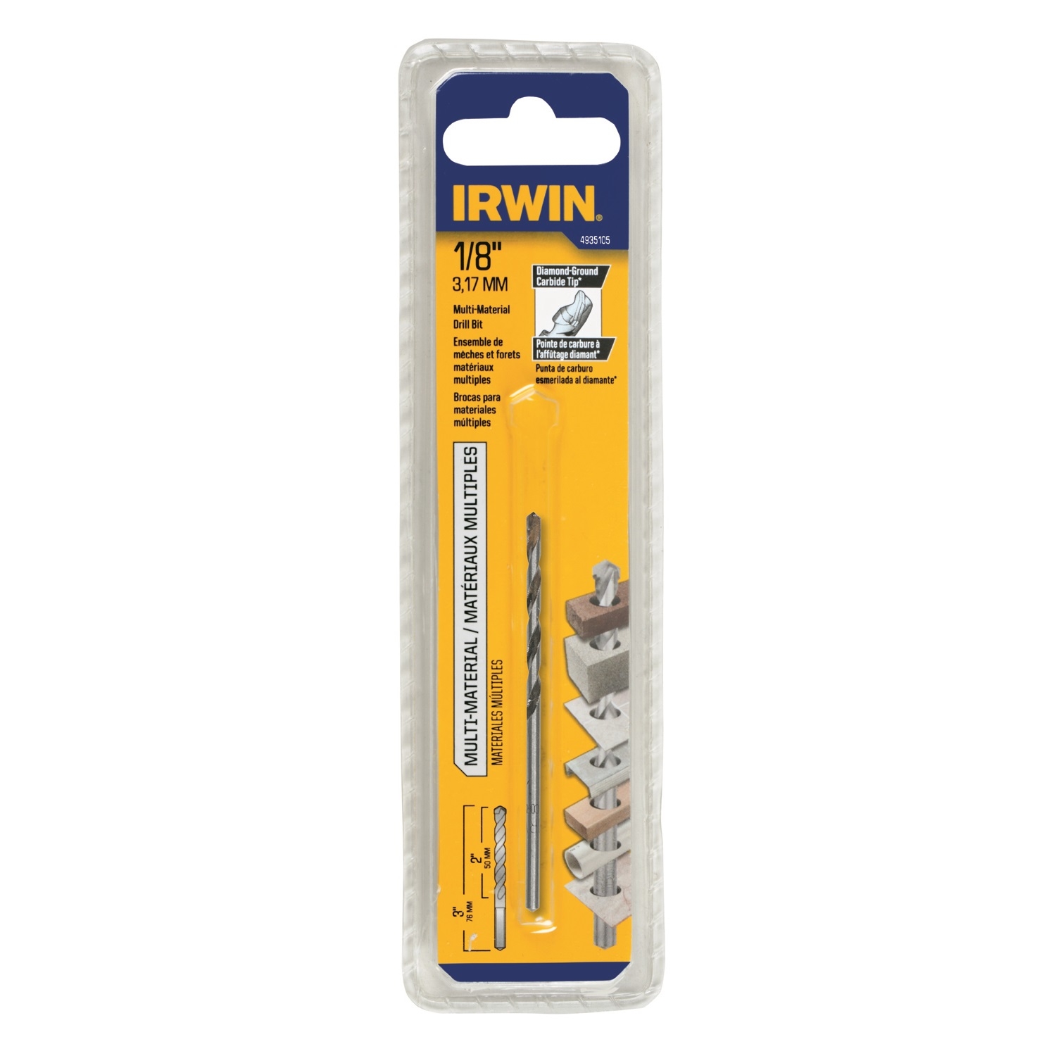 Irwin 1/8 in. X 2-3/4 in. L Carbide Tipped Percussion Drill Bit 1 pc