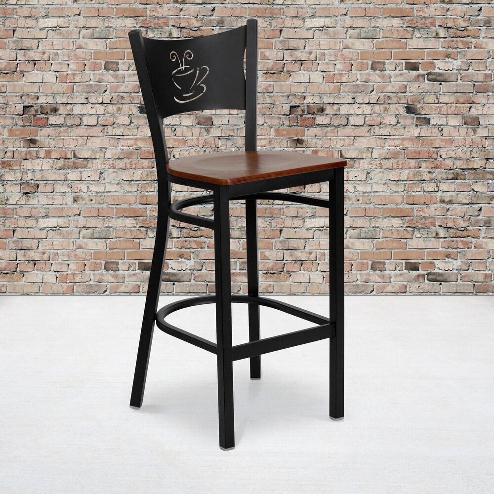 2 Pk. Coffee Back Metal Restaurant Barstool   18.25\