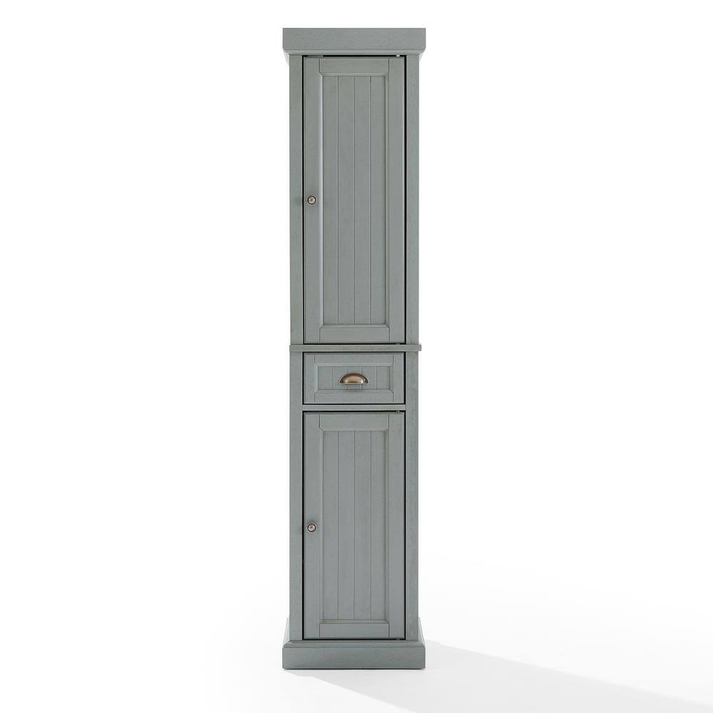 CROSLEY FURNITURE Seaside 16 in. W x 14 in. D x 72 in. H Linen Cabinet in Gray CF7019-GY