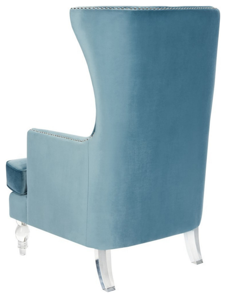 Maxine Modern Wingback Chair Light Blue   Traditional   Armchairs And Accent Chairs   by AED Luxury Home Decor  Houzz