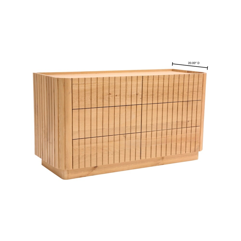 Aurelle Home Poete Solid Acacia Wood 6 Drawer Dresser