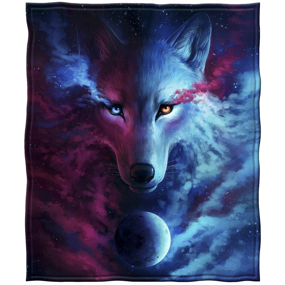 Celestial Wolf Super Soft Full/Queen Size Plush Fleece Blanket