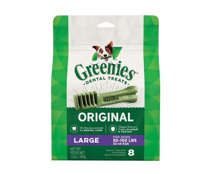 Greenies® Original Large Natural Dental Dog Treats， 8 Count Bag