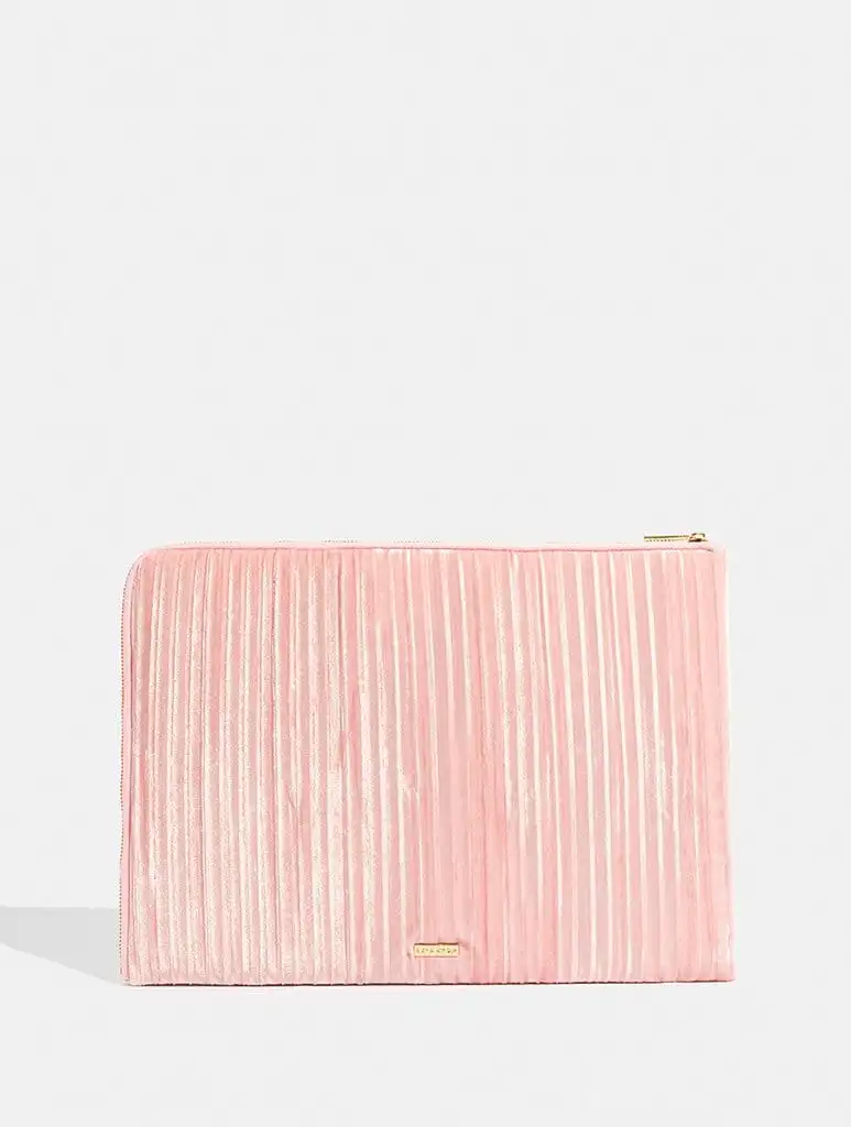 Pink Crinkle Velvet Laptop Case