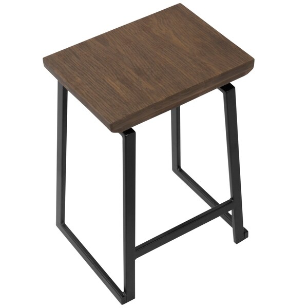 Carbon Loft Richard Metal and Wood Industrial Counter Stools (Set of 2)