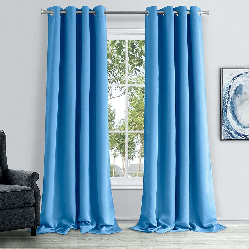 Dainty Home Hamden Solid 100% Blackout Thermal Insulated Grommet Single Curtain Panel