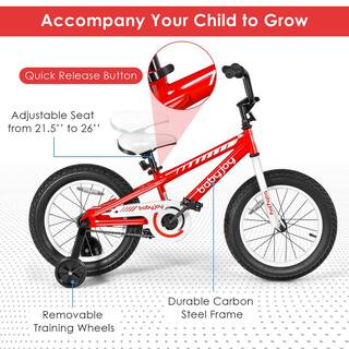 Costway 17.5 in. Kids Bike Bicycle with Training Wheels for 5-Year-8-Years Old Boys Girls Red TY328026RE