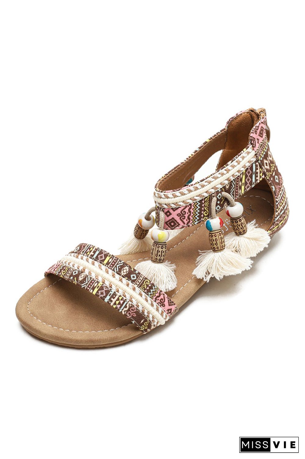 Beach Shoes Boho Tassel Flat Sandals Wholesale