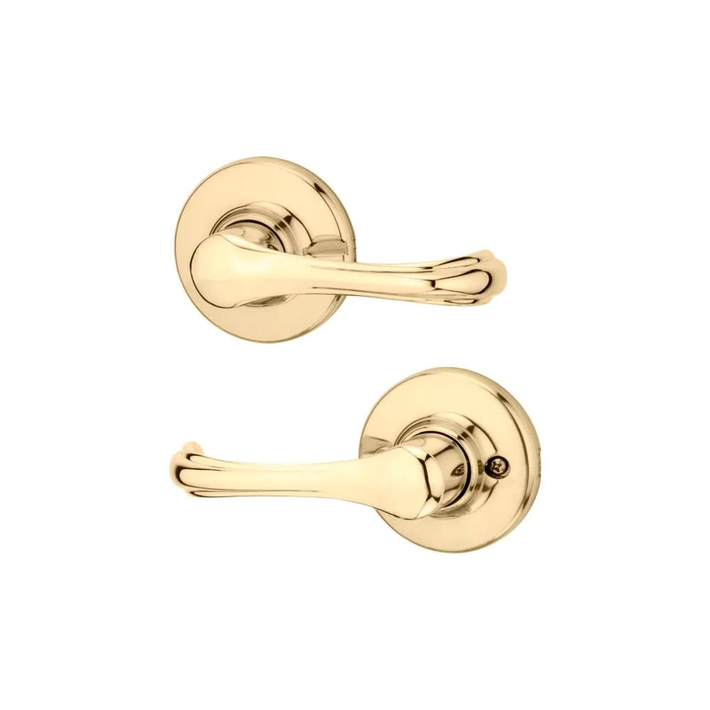 Polished Brass Hall/Closet Dorian Passage Door Lever Set