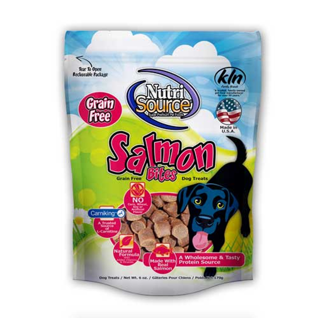 NutriSource Grain Free Salmon Bites Dog Treats， 6 Oz.