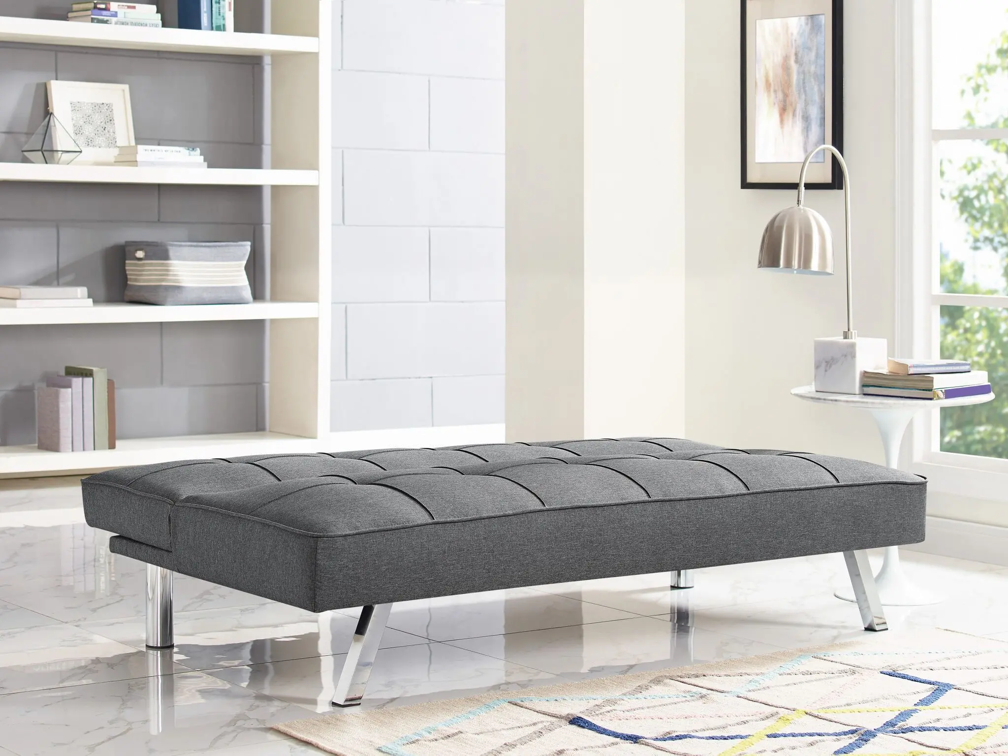 Carly Charcoal Gray Serta Convertible Sofa Bed