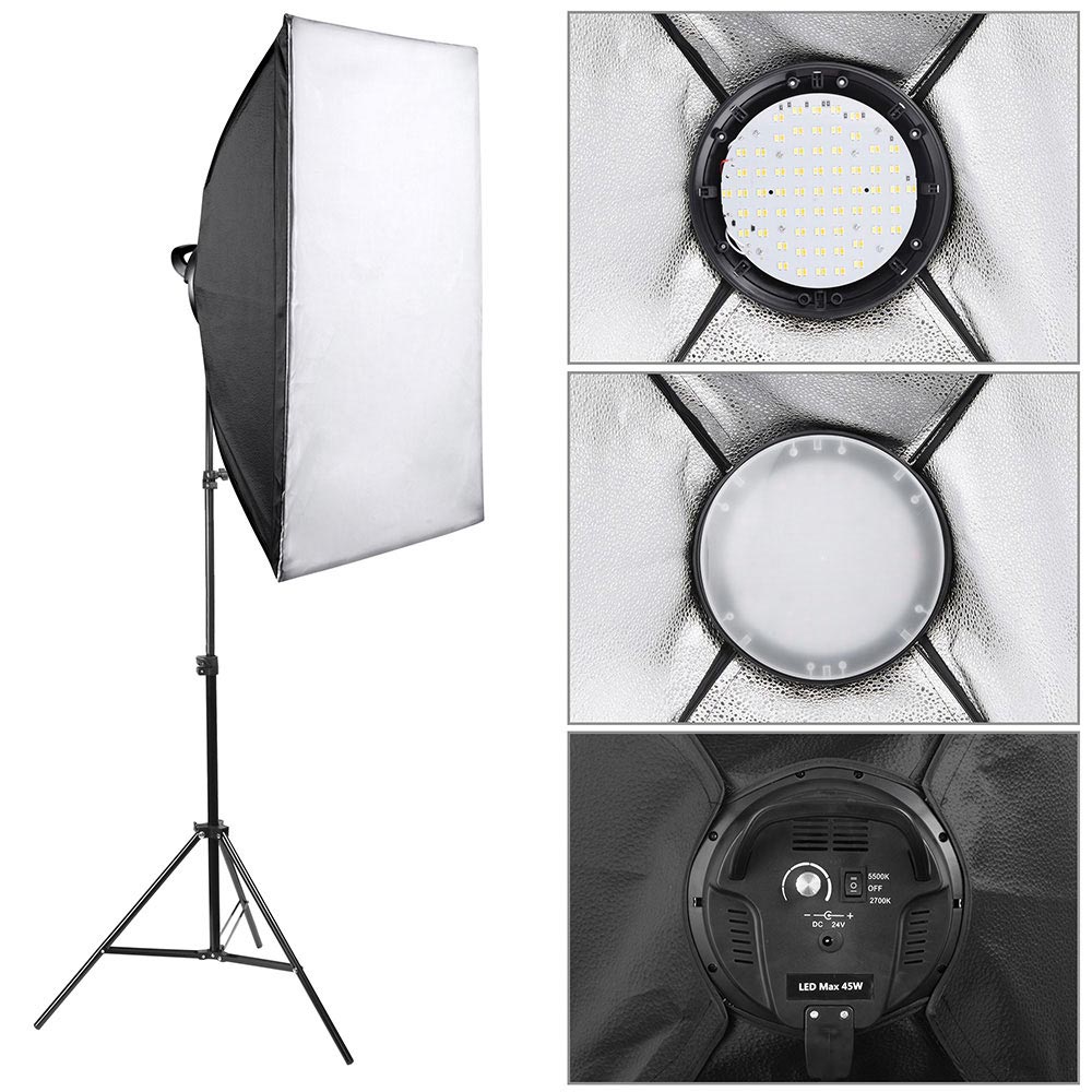 Yescom 20x28in Dimmable LED Softbox Lighting Kit, 2-Set