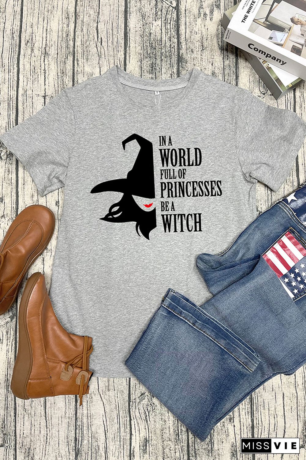 Spooky Witch Short Sleeve Graphic Tee Wholesale