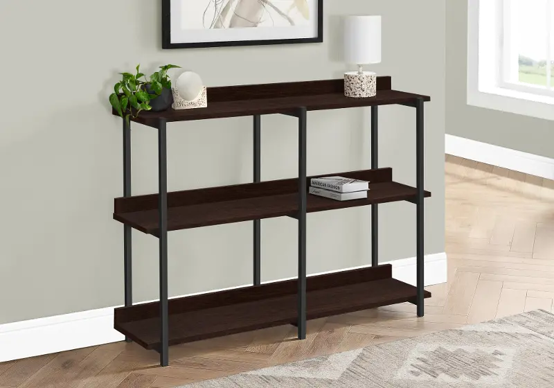 Cameron Dark Brown 3-Tier Console Table