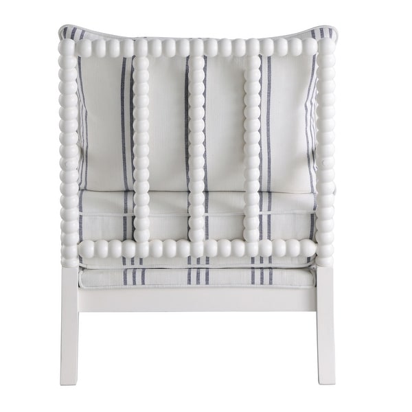 Coaster Furniture Blanchett White and Navy Upholstered Accent Chair