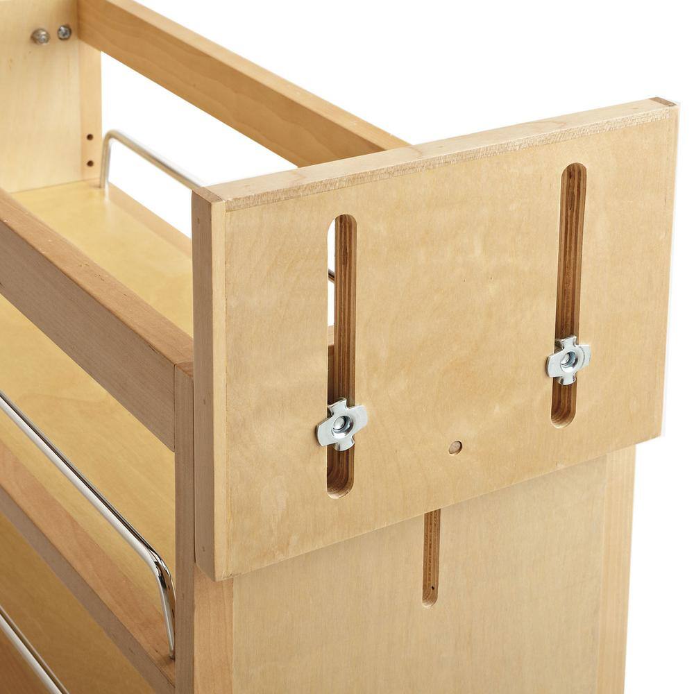 Rev-A-Shelf 25.5 in. H x 5.44 in. W x 21.62 in. D Pull-Out Wood Base Cabinet Organizer with Soft-Close Slides 448-BCSC-5C