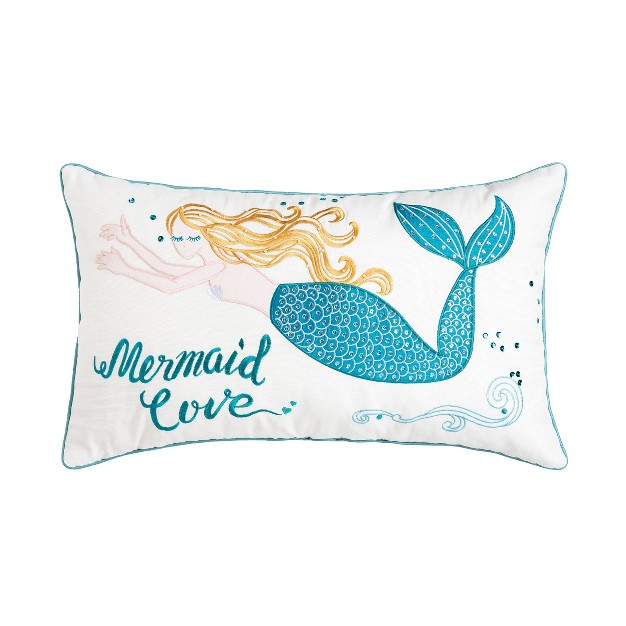 X 24 quot Mermaid Love Embroidered Throw Pillow