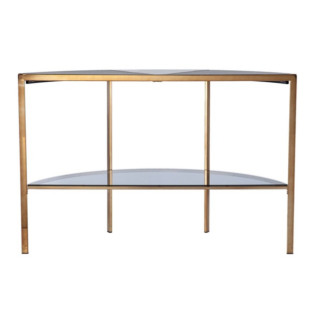 Lenaedo Demilune Console Table Black white gold Aiden Lane