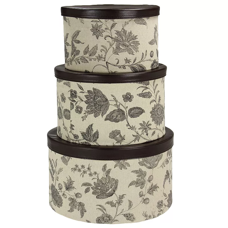 Household Essentials Floral 3-pc. Hat Storage Box Set