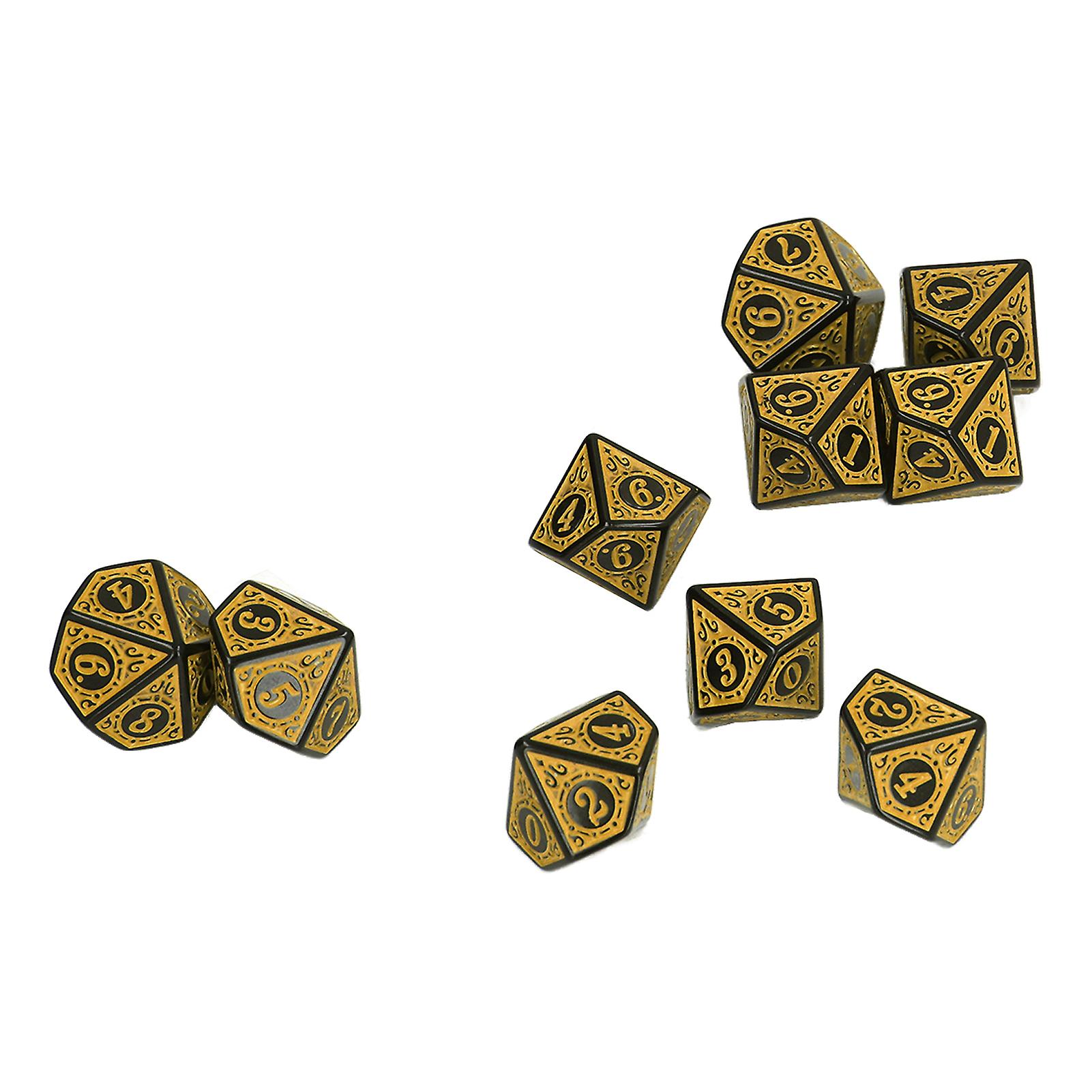 10pcs Dice Set Polyhedral Dice Role Playing RPG Games Acrylic DND Board Game Accessory Dice D10