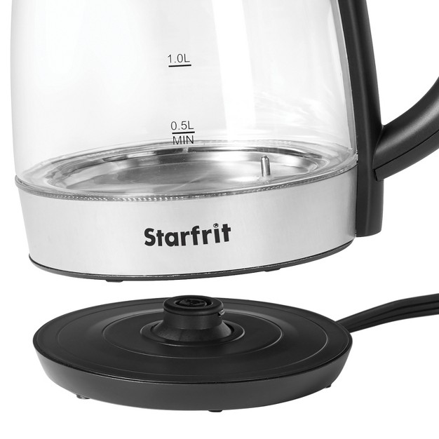 Starfrit 1 7 liter 1 500 watt Glass Electric Kettle With Variable Temperature Control