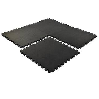 Greatmats Pebble Top Black 24 in. x 24 in. x 34 in. Foam Interlocking Gym Floor Tile (38.75 sq. ft.) (Case of 10) PEB34-10